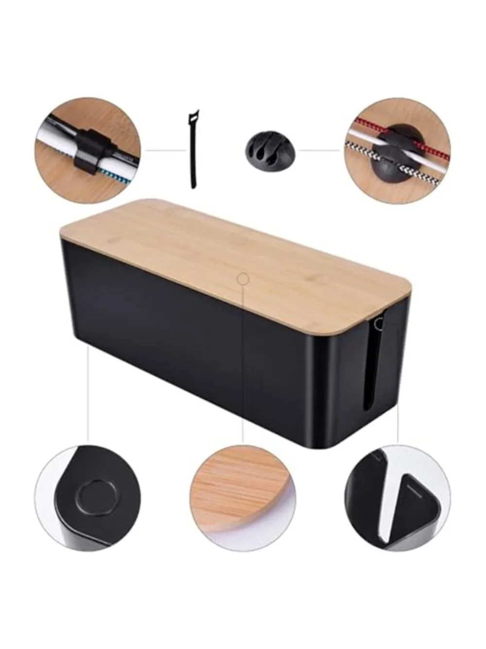Cable Management Box Set Cord Organizer Power Strip Cover Wire Storage Kit